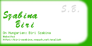 szabina biri business card